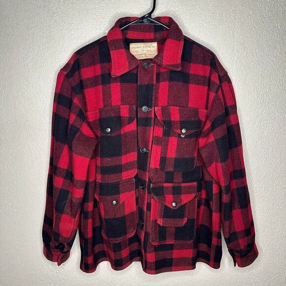 Vintage 50s Filson Mackinaw Cruiser Jacket Coat Red Buffalo Plaid Pattern - Picture 1 of 12